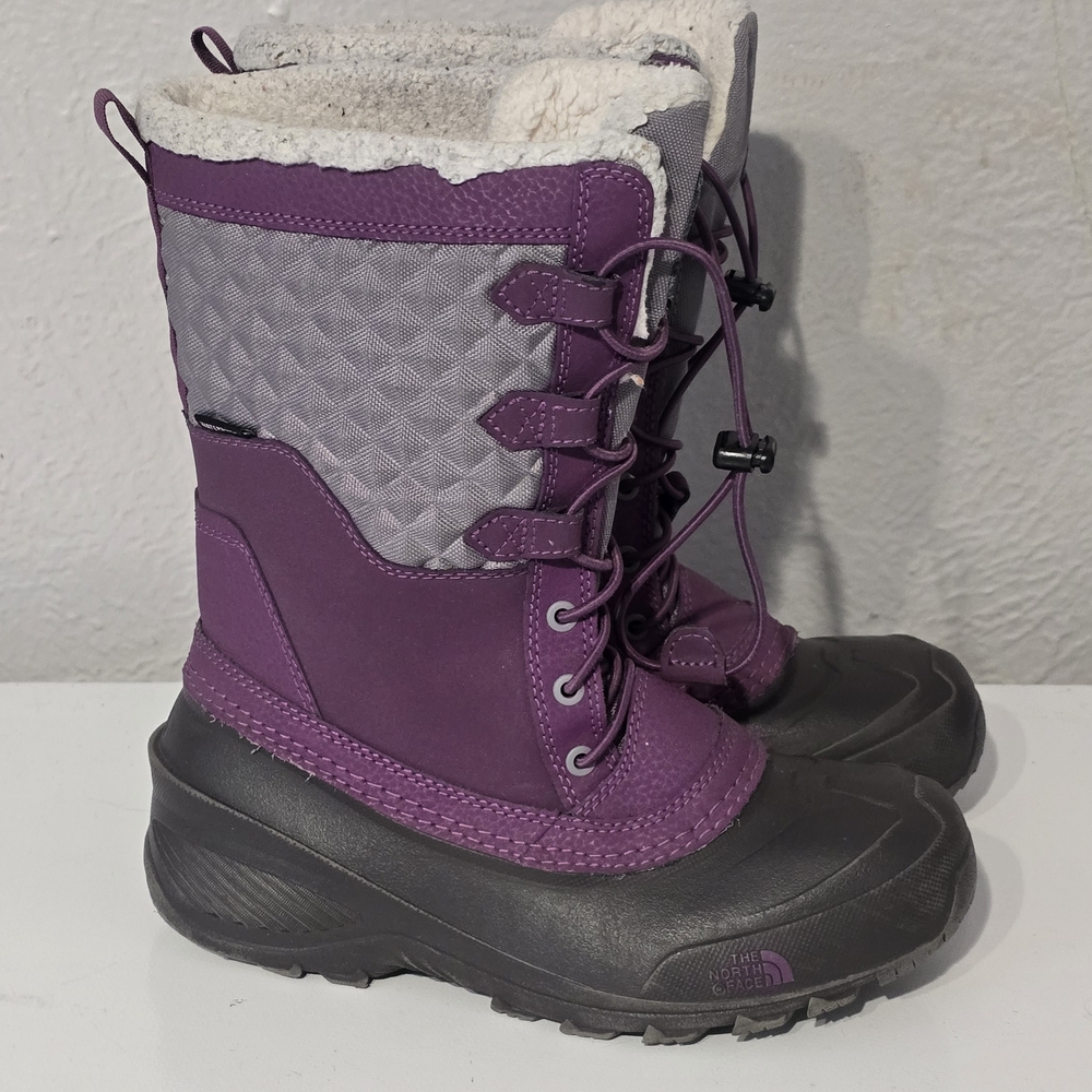 The North Face Purple and Gray Kids Boots